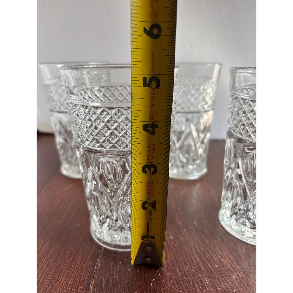 Imperial Glass Cape Cod Clear Flat Tumblers Set of 4 Vintage Juice Water Glasses - Picture 4 of 7